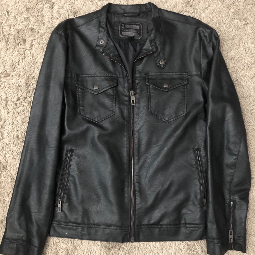 Black leather jacket